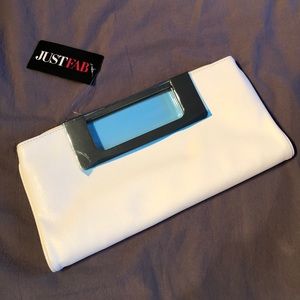 JustFab White Clutch